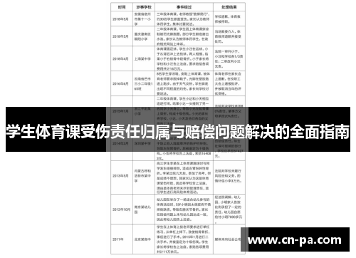 学生体育课受伤责任归属与赔偿问题解决的全面指南