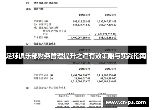 足球俱乐部财务管理提升之道有效策略与实践指南